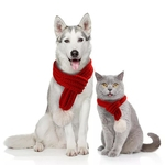 Lenço de malha animal de estimação para cães de Natal Poodle Teddy Cats Wear