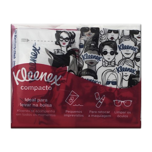 Lenço de Papel Kleenex Compacto Bolso + Oferta com 4 Unidades de 8 Lenços Triplos Cada Edição Limitada