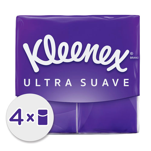 Lenço de Papel Kleenex Ultra Suave 4 Pacotes - 10 Lenços Cada