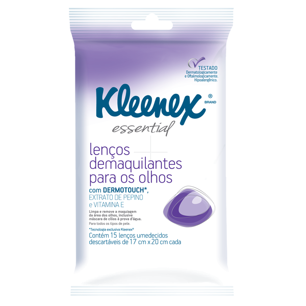 Lenço Demaquilantes para os Olhos Kleenex Essential 15 Folhas