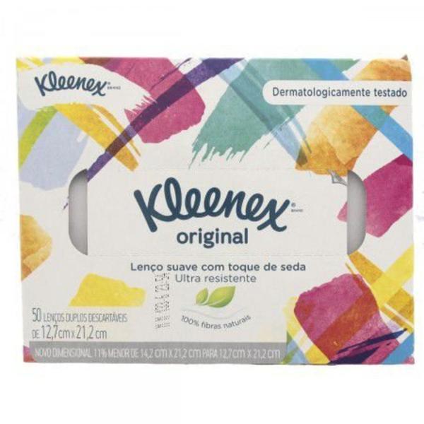 Lenço Kleenex Caixinha com 50 Folhas Kit C/12