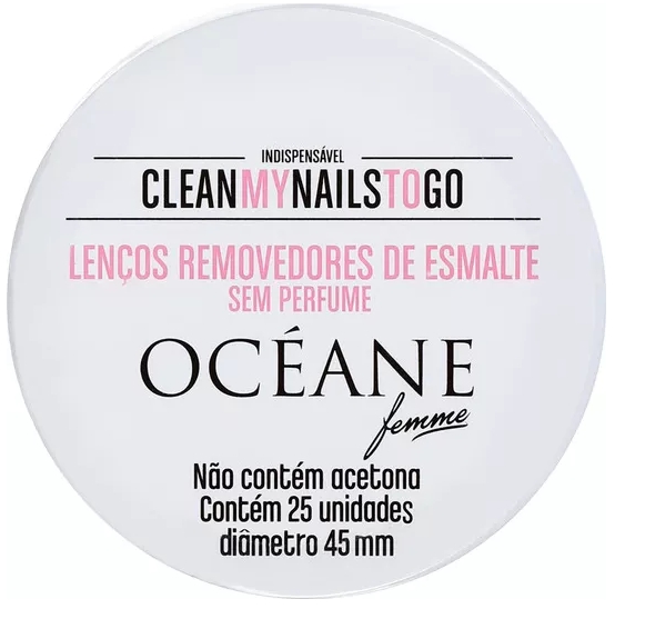 Lenço Removedor de Esmalte - Clean My Nails To Go Sem Perfume - Océane - Oceane