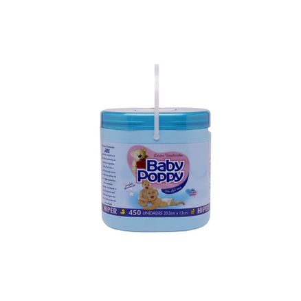 Lenço Umedecido Baby Poppy Azul 450 Unidades