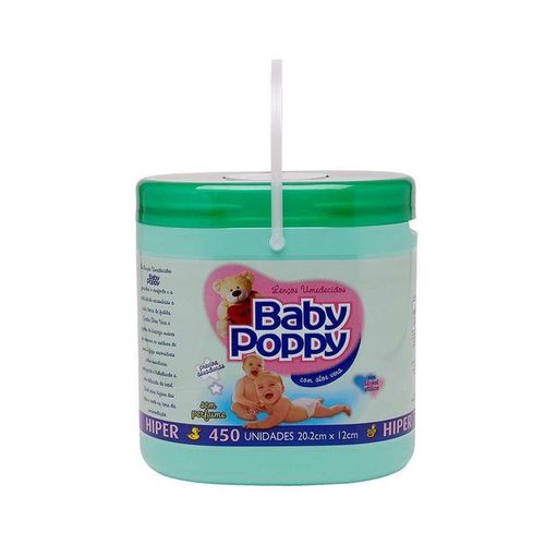 Lenço Umedecido Baby Poppy Opus C/450 Lenços S/perfume Verde
