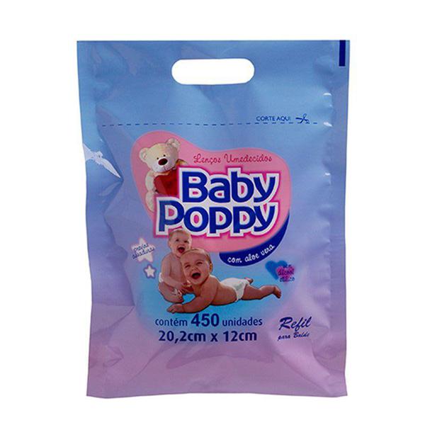 Lenço Umedecido Baby Poppy Refil com 450 Unidades