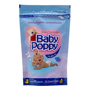 Lenço Umedecido Baby Poppy Refil com 75 Unidades
