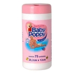Lenço Umedecido Baby Poppy Rosa Com 75 Unidades cada
