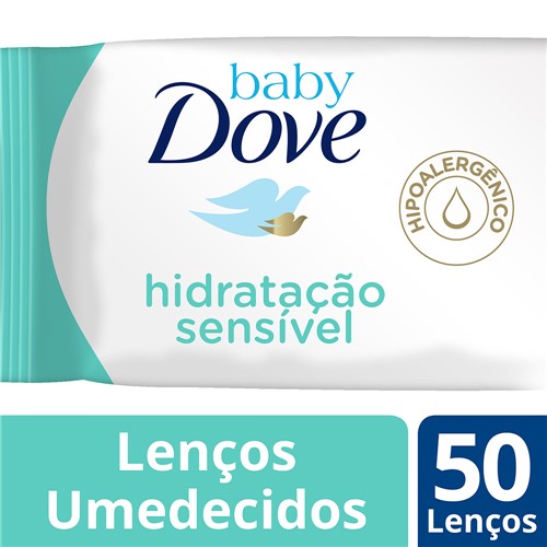Lenço Umedecido Dove Baby Hidratação Sensível com 50 Unidades