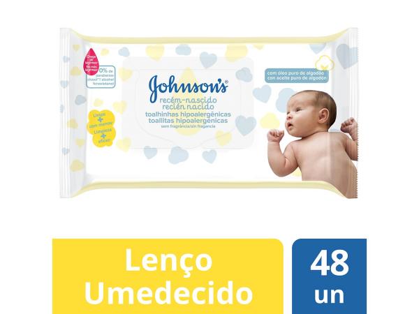 Lenço Umedecido Johnsons Baby - Recém-Nascido Sem Fragrância 48 Unidades