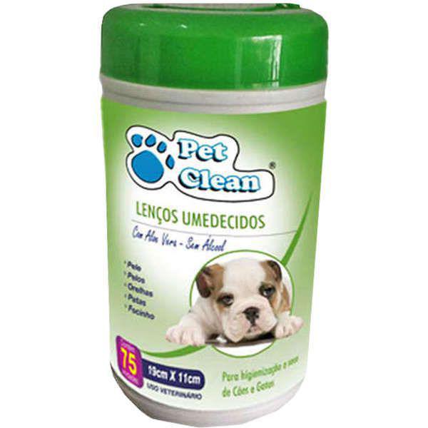Lenço Umedecido para Cães e Gatos Filhotes 75 Un - Pet Clean