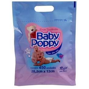 Lenço Umedecido Pote Baby Poppy C/450 Refil