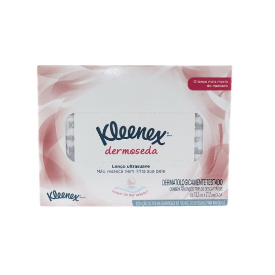 Lenços Kleenex Dermoseda com 40 Unidades