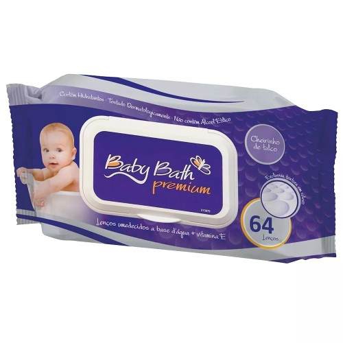 Lenços Umedecidos Baby Bath Premium 10 Pacotes