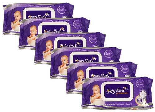 Lenços Umedecidos Baby Bath Premium (6 Pacotes)