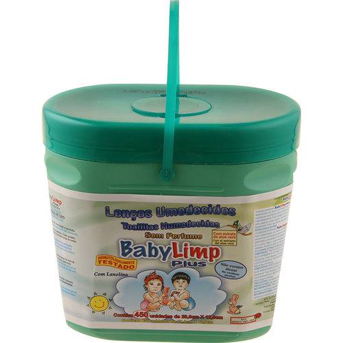 Lenços Umedecidos Baby Limp Sem Perfume - 450 Unidades