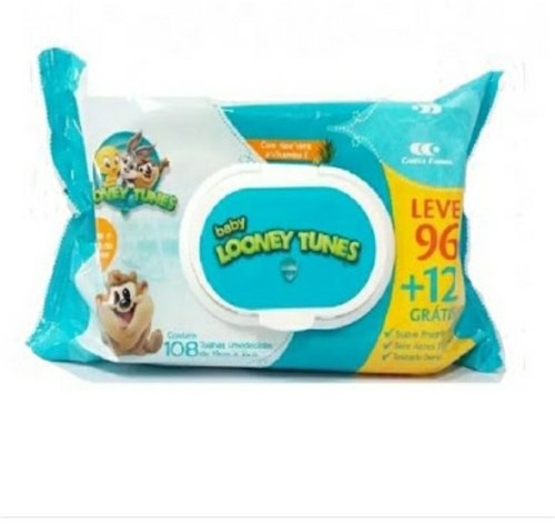 🏷️【Tudo Sobre】→ Lenços Umedecidos Baby Looney Tunes - 108 Unidades
