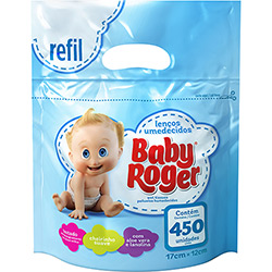 Lenços Umedecidos Baby Roger Refil Balde - 450 Unidades