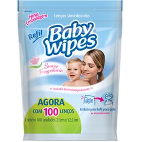 Lenços Umedecidos Baby Wipes Azul Refil 100Und