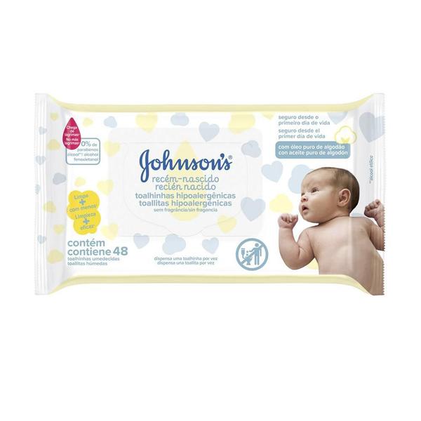 Lenços Umedecidos JOHNSON'S Baby Recém Nascido Sem Fragrância 48 Unidades - Johnson'S