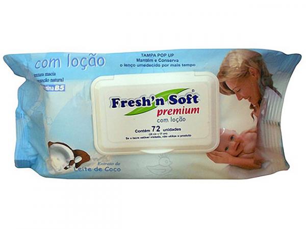 Lenços Umedecidos P/ Bebê 72 Unidades - Freshn Soft Premium com Loção