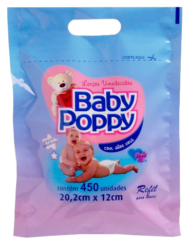 Lenços Umedecidos Refil 450 Unidades - Baby Poppy