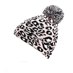 Leopard Impresso Mulheres malha de algodão manter aquecido Chapéus Cap Gorros Outono-Inverno