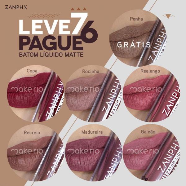 LEVE 7 PAGUE 6 Batom Liquido Matte - PENHA GRÁTIS Zanphy - Zanphy Makeup