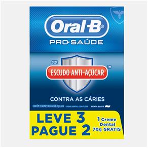 Leve 3 Pague 2 Creme Dental Oral-B Pro-Saúde com Escudo Anti-Açúcar - 70g