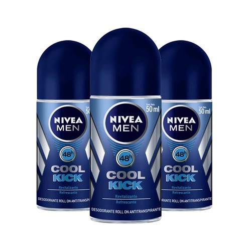 Leve 3 Pague 2 Desodorante Nivea Roll-On For Men Cool Kick 50ml
