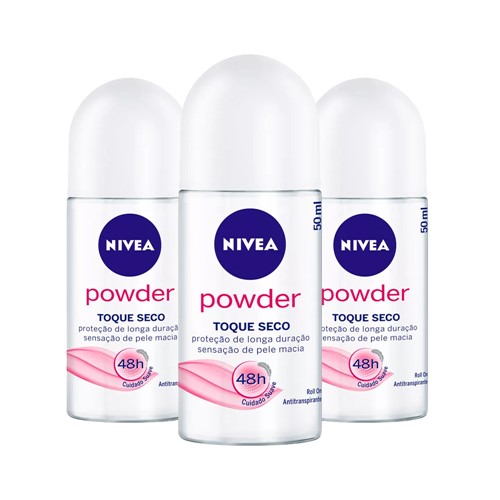 Leve 3 Pague 2 Desodorante Nivea Roll-On Powder Comfort 50ml