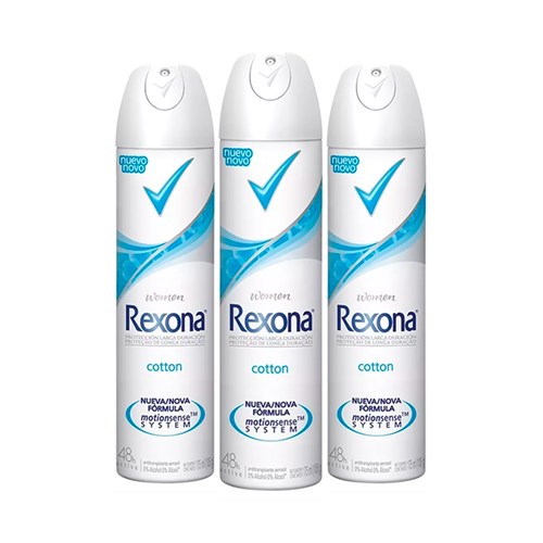 Leve 3 Pague 2 Desodorante Rexona Aerosol Feminino Cotton Dry 150ml