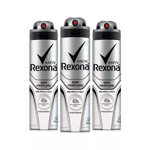 Leve 3 Pague 2 Desodorante Rexona Aerosol Men Sem Perfume 150ml