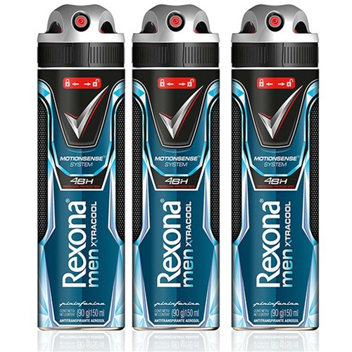 Leve 3 Pague 2 Desodorante Rexona Aerossol Masculino Xtracool 150ml
