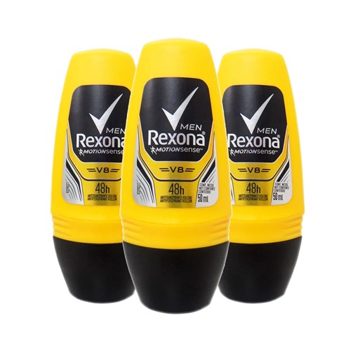 Leve 3 Pague 2 Desodorante Rexona Roll On Masculino V8 50ml