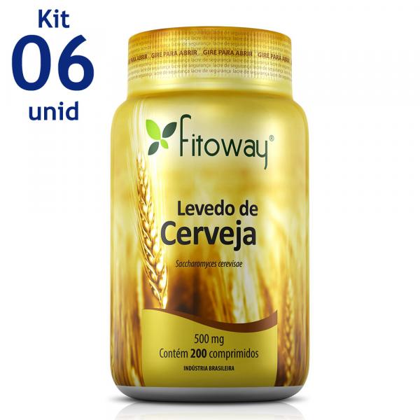 LEVEDO DE CERVEJA FITOWAY 500mg - 6x 200 Comprimidos