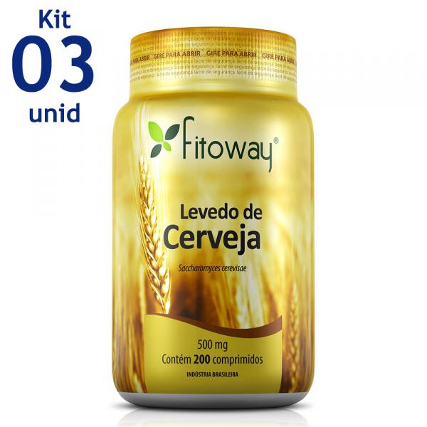 LEVEDO DE CERVEJA FITOWAY 500mg - 3x 200 Comprimidos