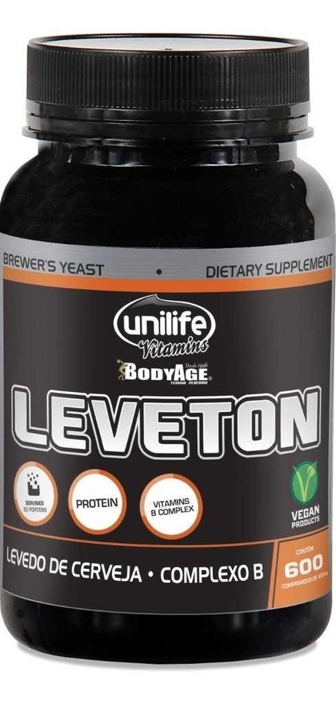 Levedo Levedura de Cerveja Leveton Unilife 600 Comprimidos (Natural)
