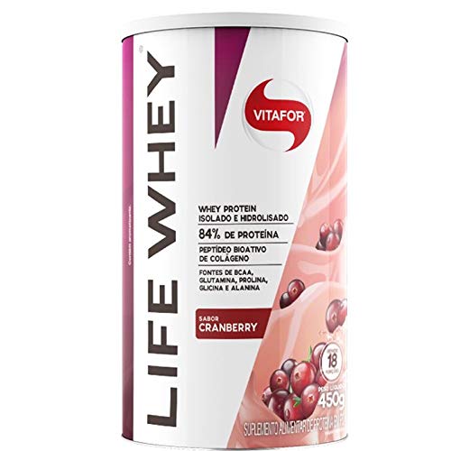 Life Whey Protein Isolado Vitafor 450g Cranberry