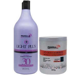 Light Plus Creme Ox 30 900ml & Pó Descolorante Branco Light Plus Paiolla - 400g