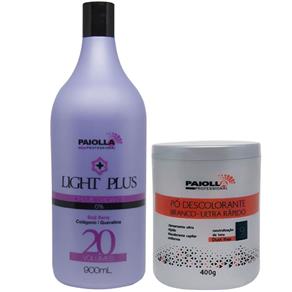 Light Plus Creme Ox 20 900ml & Pó Descolorante Branco Light Plus Paiolla - 400g