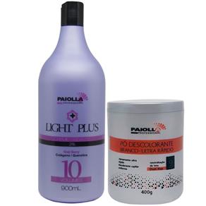 Light Plus Creme Ox 10 900ml & Pó Descolorante Branco Light Plus Paiolla - 400g