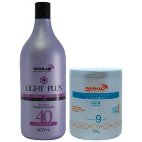 Light Plus Creme Ox 40 900ml & Pó Descolorante Azul Light Plus Paiolla - 400g