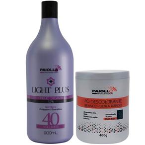 Light Plus Creme Ox 40 900ml & Pó Descolorante Branco Light Plus Paiolla - 400g