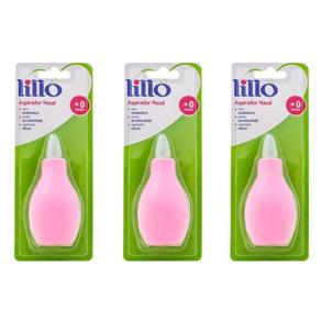 Lillo 654130 Aspirador Nasal Rosa - Kit com 03