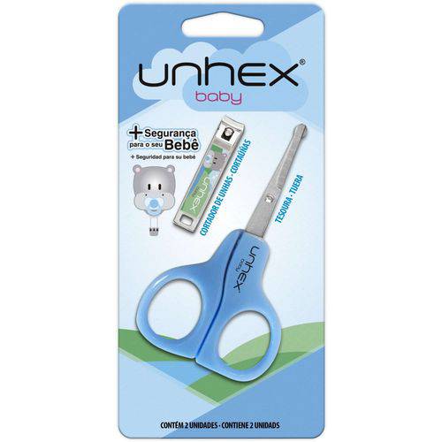 Linha Classic(higiene Pessoal) Tesoura+cortador Baby Azul Merheje Unidade