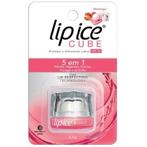 Lip Ice Cube Fps15 Protetor Labial Morango (Kit C/03)