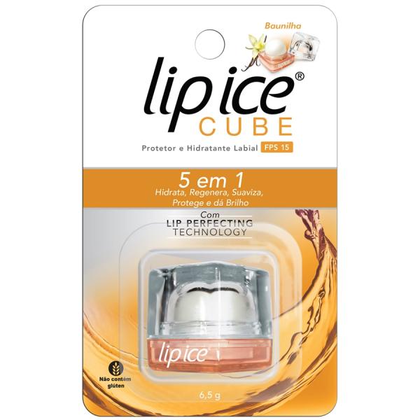 Lip Ice Cube Protetor e Hidratante Labial FPS15 - Baunilha 6.5g