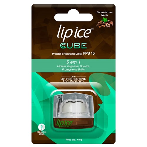 Lip Ice Cube Protetor e Hidratante Labial FPS15 - Chocolate com Menta 6.5g