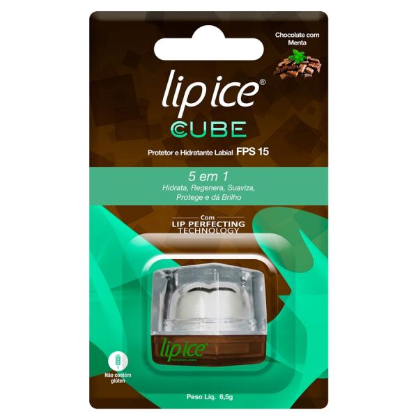 Lip Ice Cube Protetor e Hidratante Labial FPS15 - Chocolate com Menta 6.5g