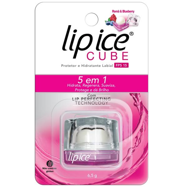 Lip Ice Cube Protetor e Hidratante Labial FPS15 - Romã Blueberry 6.5g